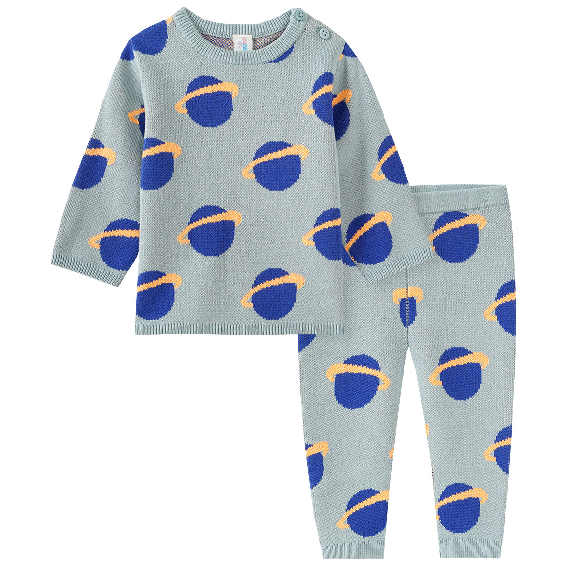 Topomini Newborn Strickpullover und Strickhose im Set hellgrün