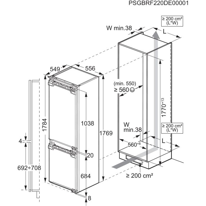 AEG Einbau Kühl-Gefrier-Kombination Serie 7000 GreenZone SCE818E7MF