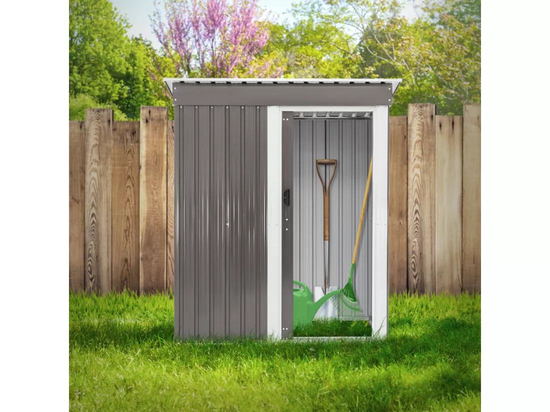 Abri de jardin remise de rangement outils vélos cabane stockage toit en appentis