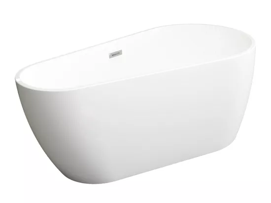 Baignoire îlot asymétrique - 240 L - 160 x 80 x 59 cm - Blanche - Acrylique - LEPINE