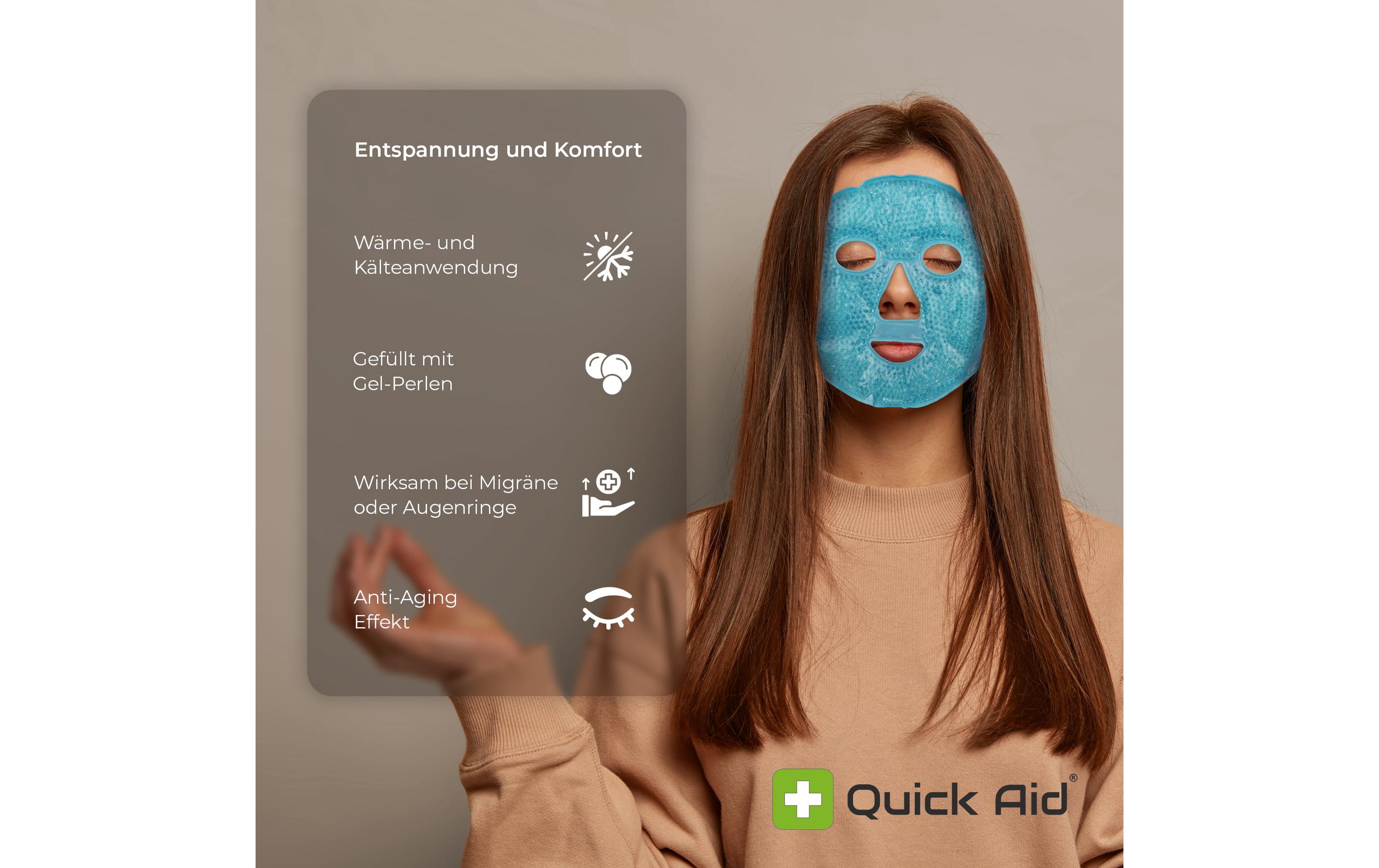 Gesichtsmaske mit Kälte- und Wärmefunktion 1 StückGesichtsmaske mit Gel-Perlen und Vlies