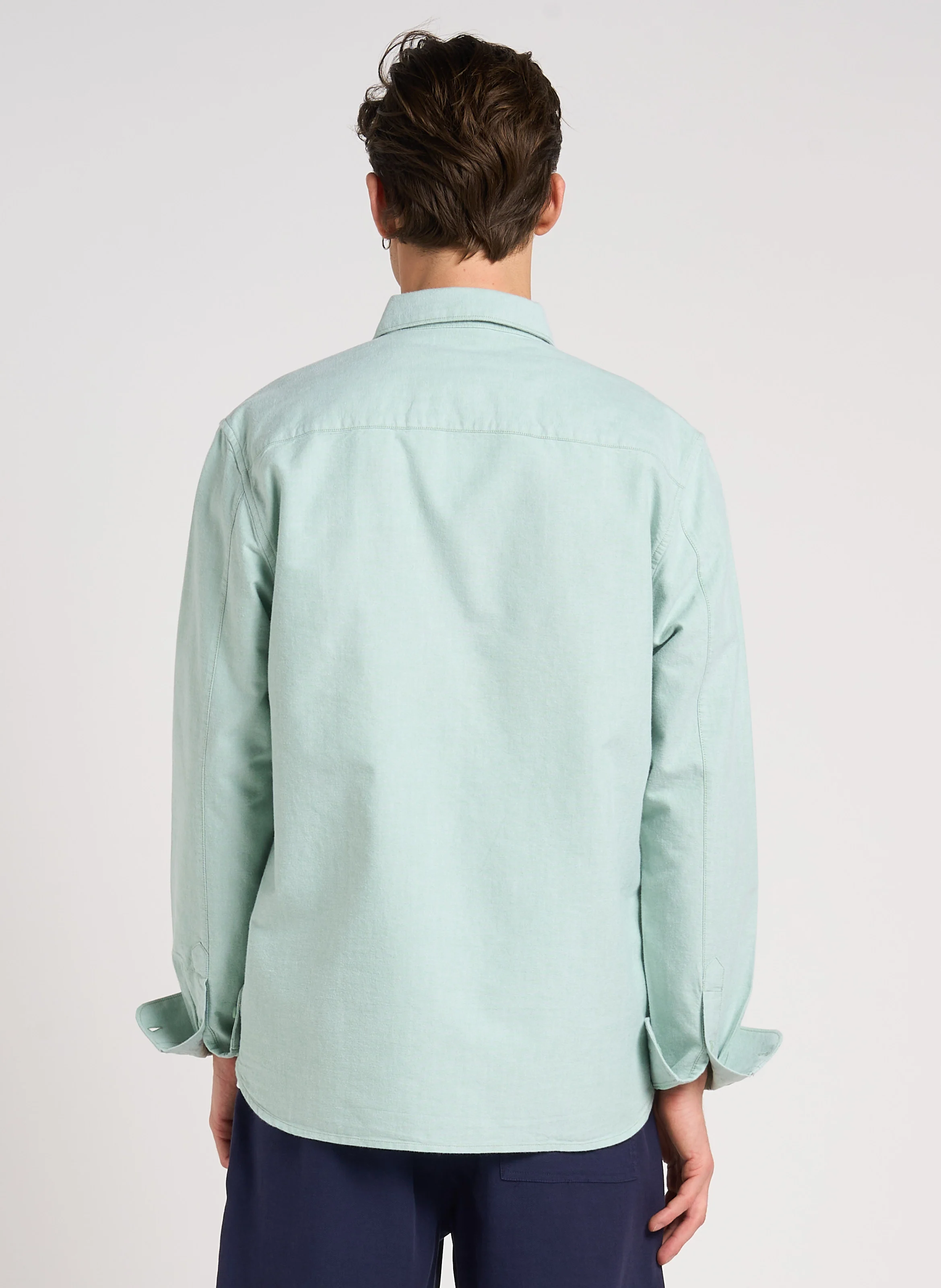 Chemise droite col classique en coton biologique | Vert