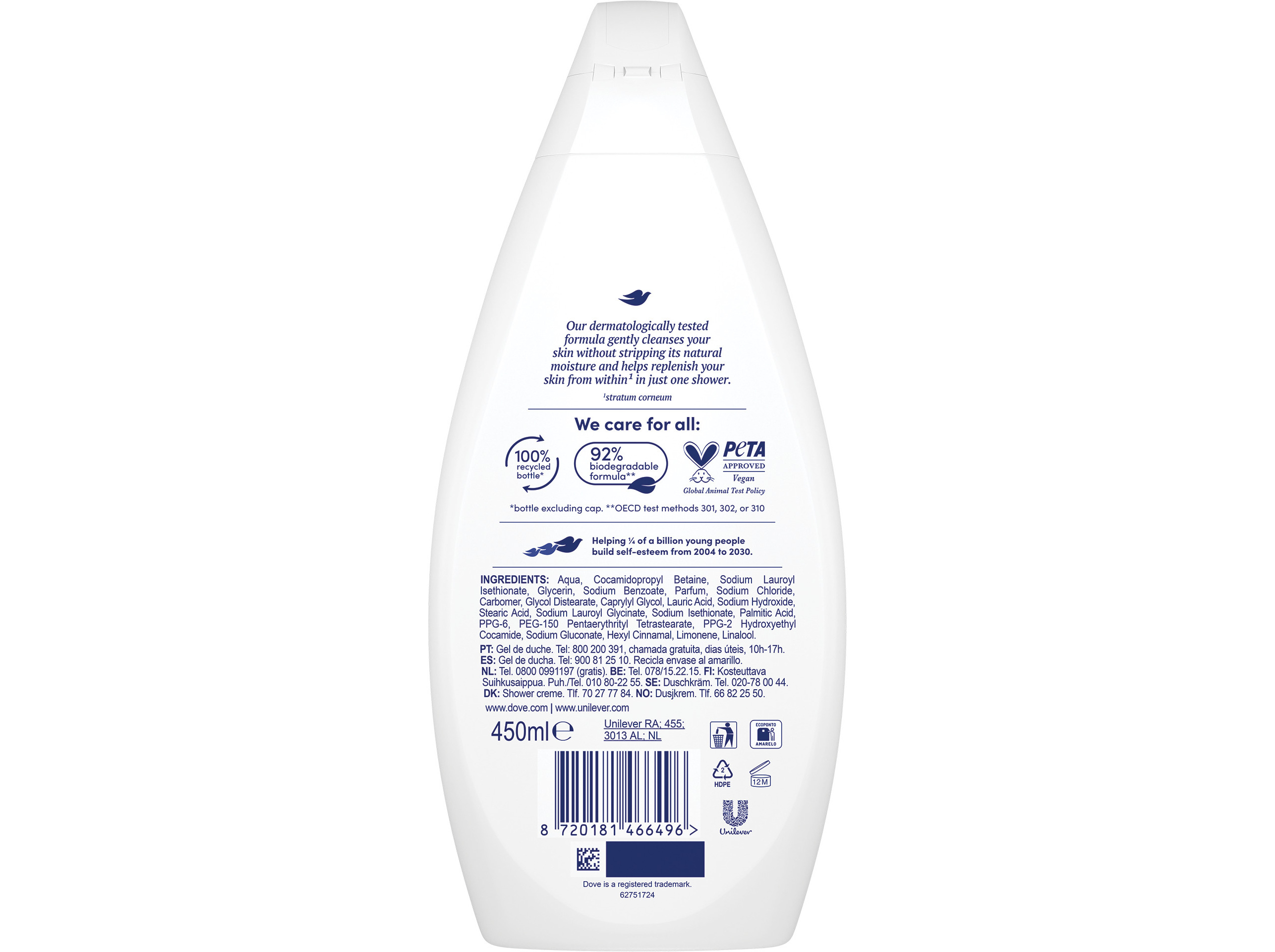GEL BANHO DOVE HYDRATE 450ML