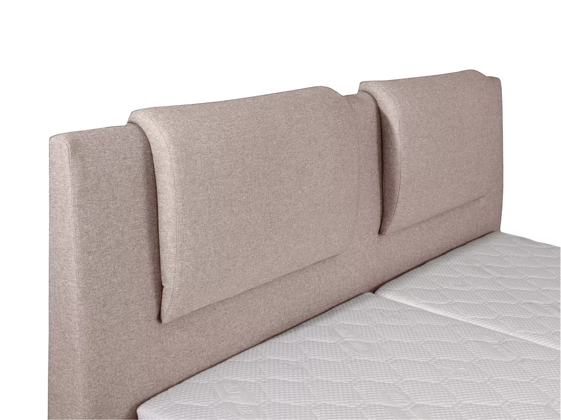 Ensemble complet boxspring tête de lit + sommiers relaxation électrique + matelas + surmatelas - 2 x 90 x 200 cm - Tissu - Beige - CASTEL II de PALACIO