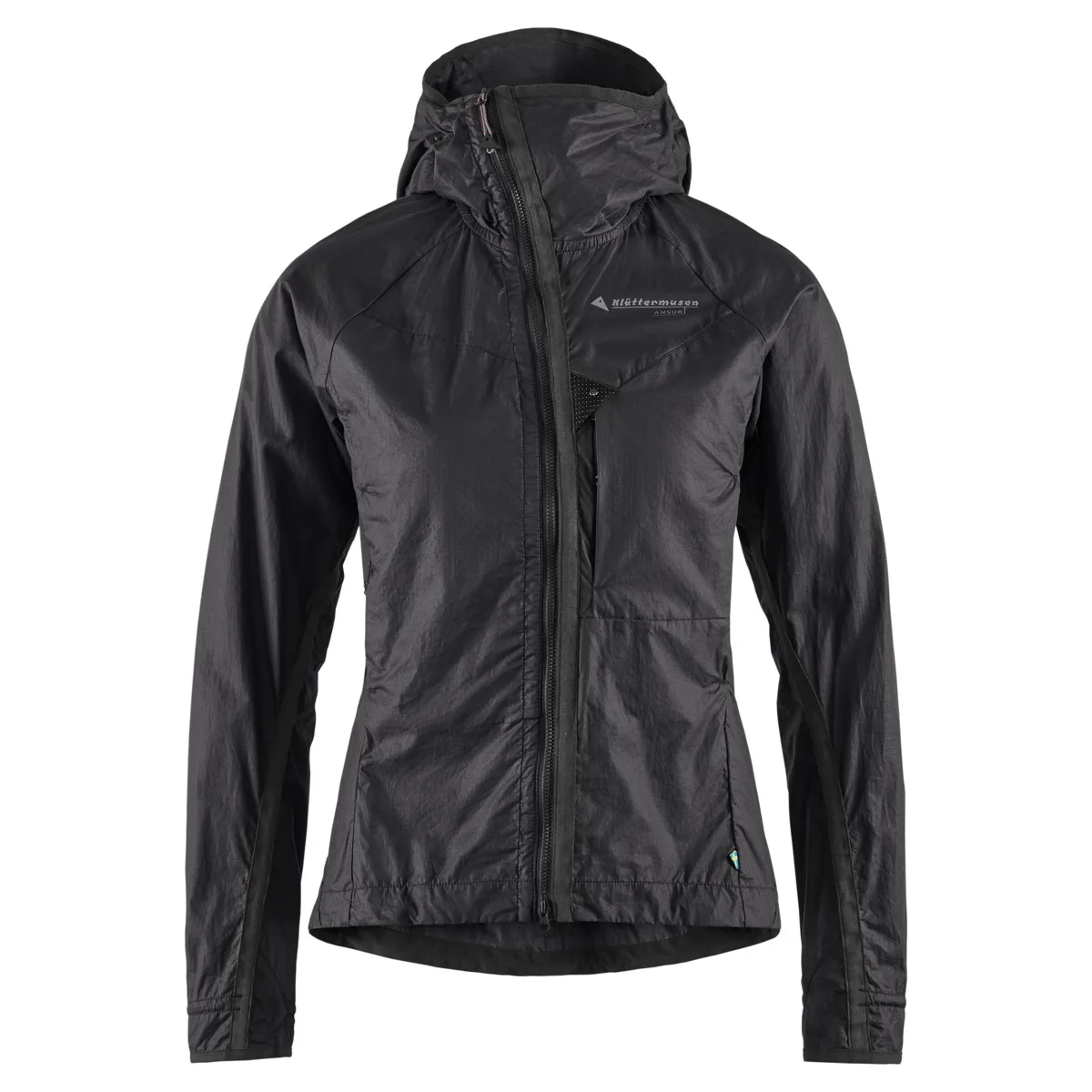 Klättermusen Women's Ansur Hooded Wind Jacket Raven Black