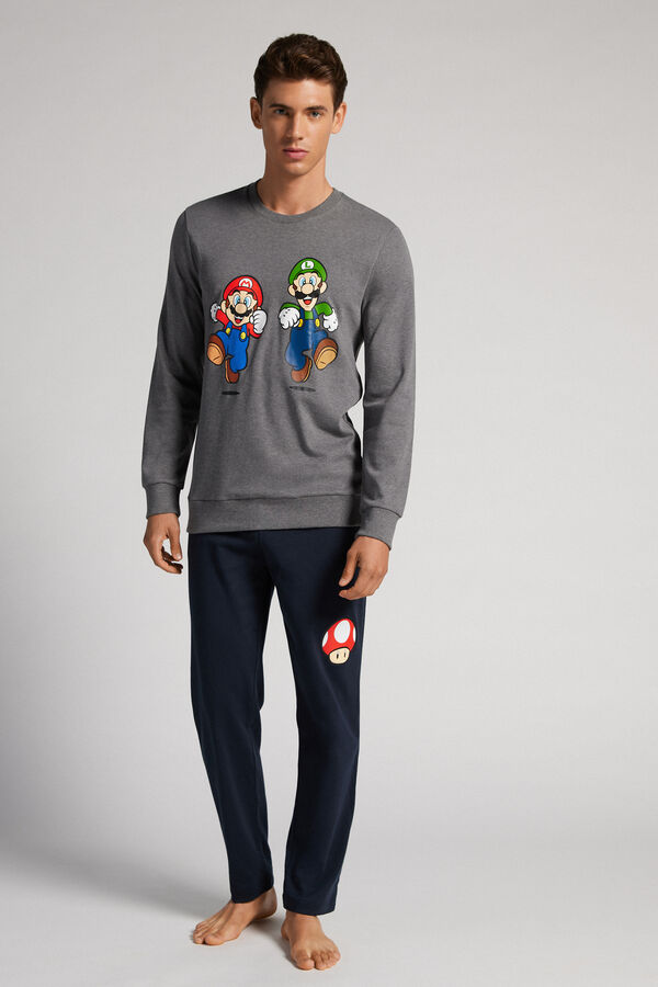 Pijama longo de algodão com estampa do Super Mario™ e Luigi da Nintendo