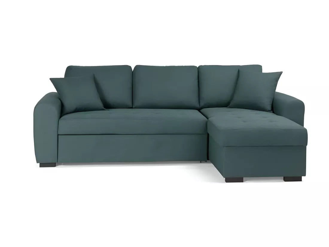 Canapé d'angle convertible réversible - Tissu Vert - HAMILTON
