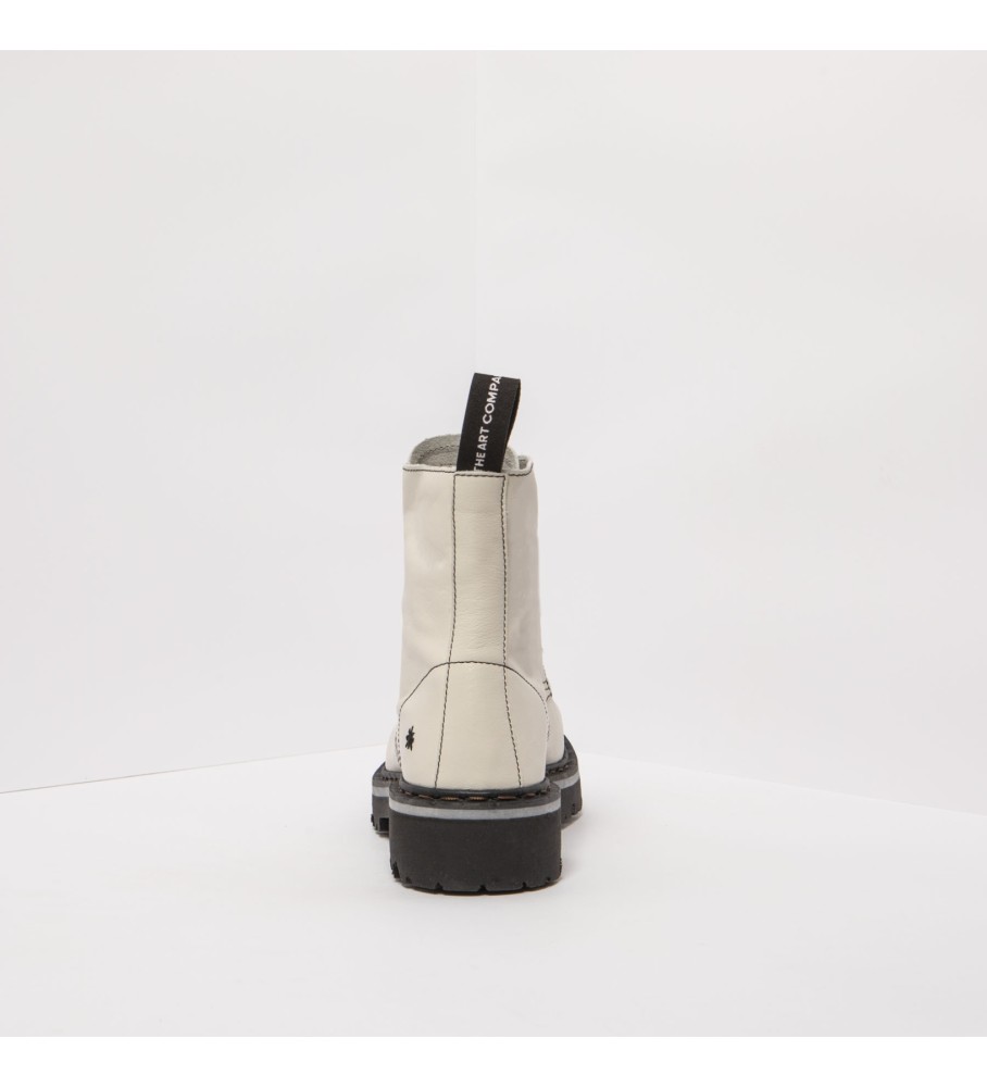 Botas de tornozelo Art White em couro.