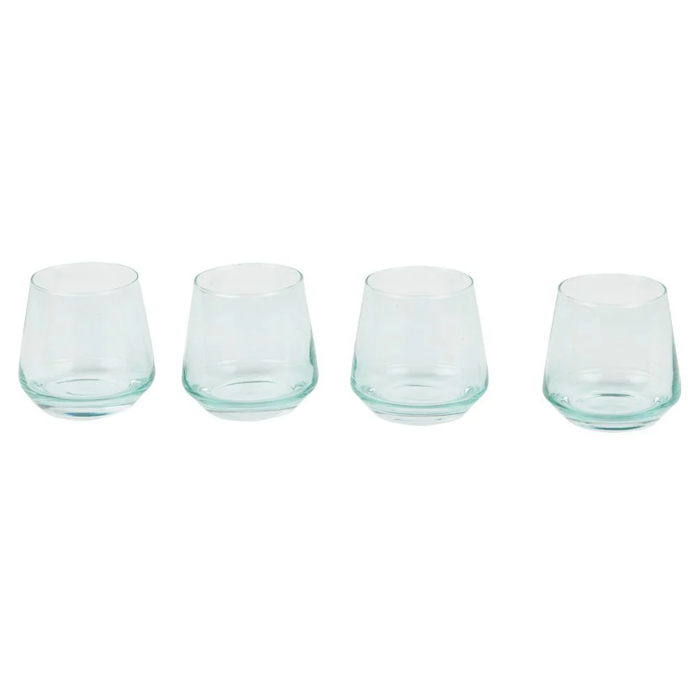 Verre bas bleu Ø8,6xH8,3cm 29cl x4