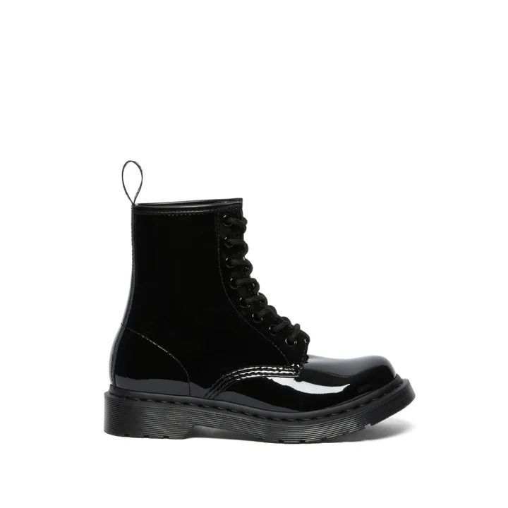 Dr Martens Boots à Lacets 1460 Cuir Verni - Collection Femme  | Noir