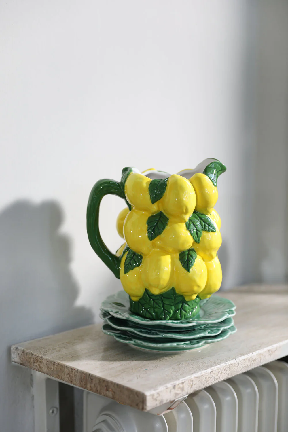 &Klevering  Lemon keramikkande, gul/grøn - H20,5 cm.