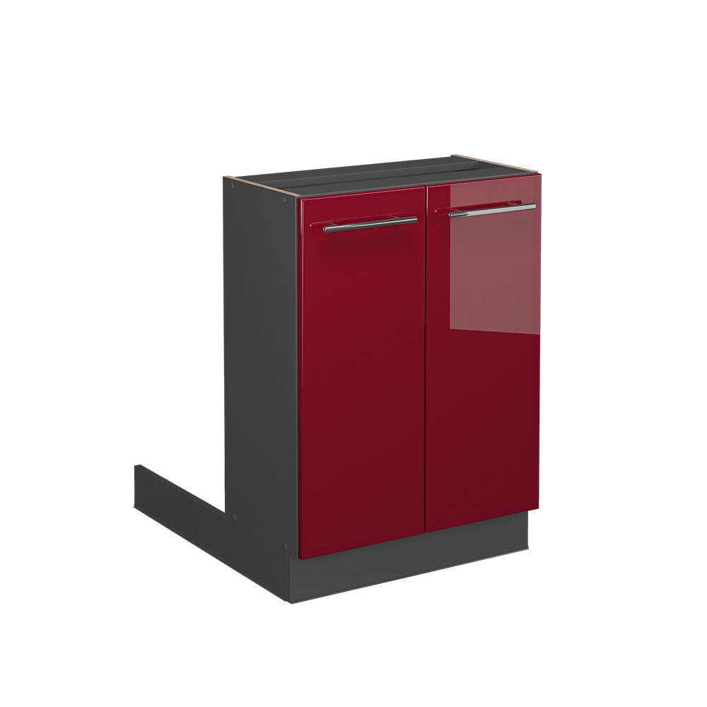 Vicco Regalinselunterschrank Küchenschrank Küchenmöbel Fame-Line Anthrazit Bordeaux Rot 60 cm modern Hochglanz Küche Einbauküche Kücheninsel Drehtür Einlegeboden Blende Küchenunterschrank Küchenzeile