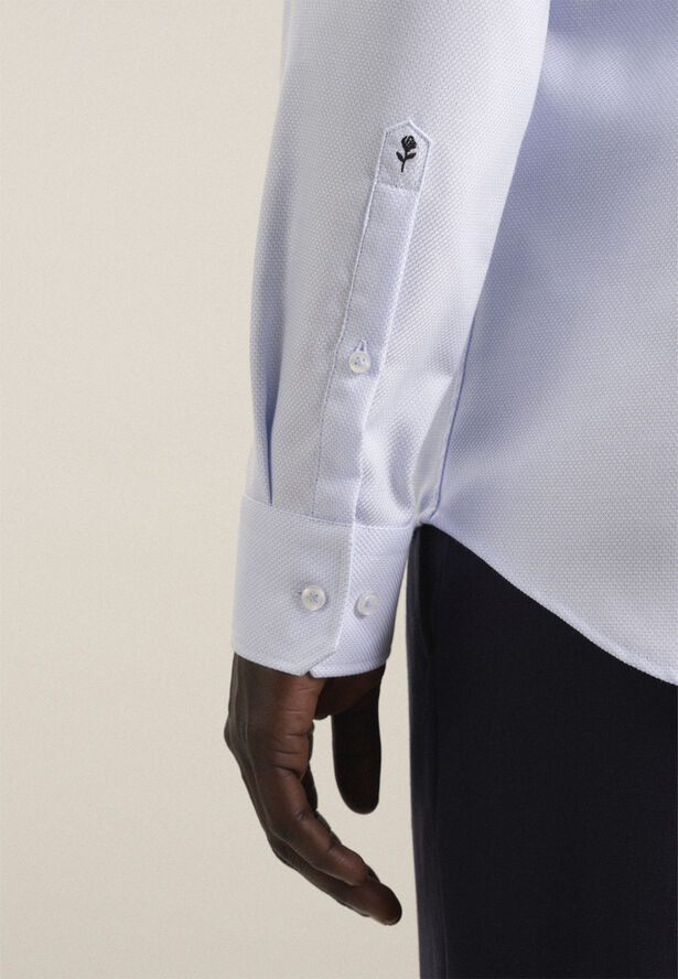 Seidensticker Business Shirt Slim Long sleeve Kent-Collar Small pattern Blue