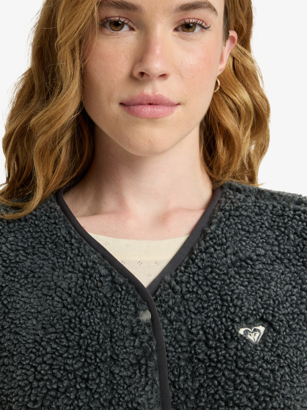 Iconic Town Gilet en polaire sherpa Noir Femme