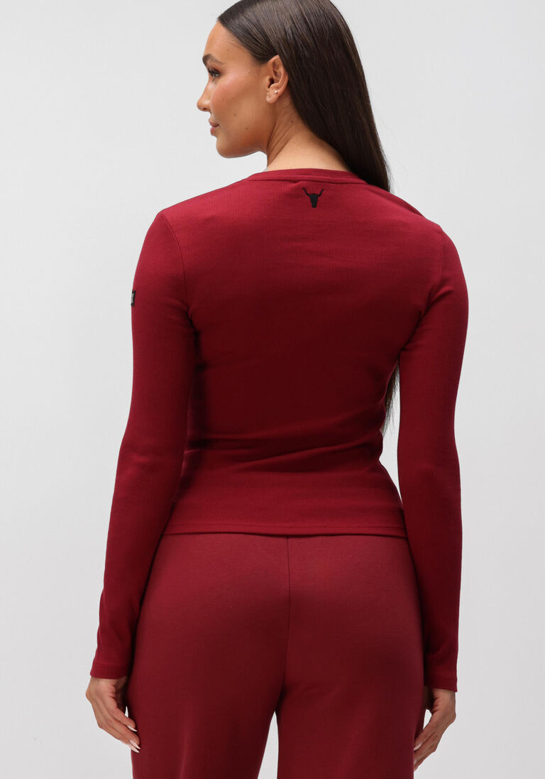 bordeaux alix the label tops & t-shirts ladies knitted longsleeve top