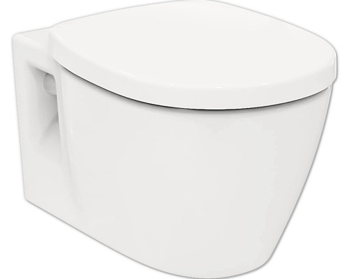 Ideal Standard wandclosetset Connect, randloos, glanzend wit met toiletzitting K876601