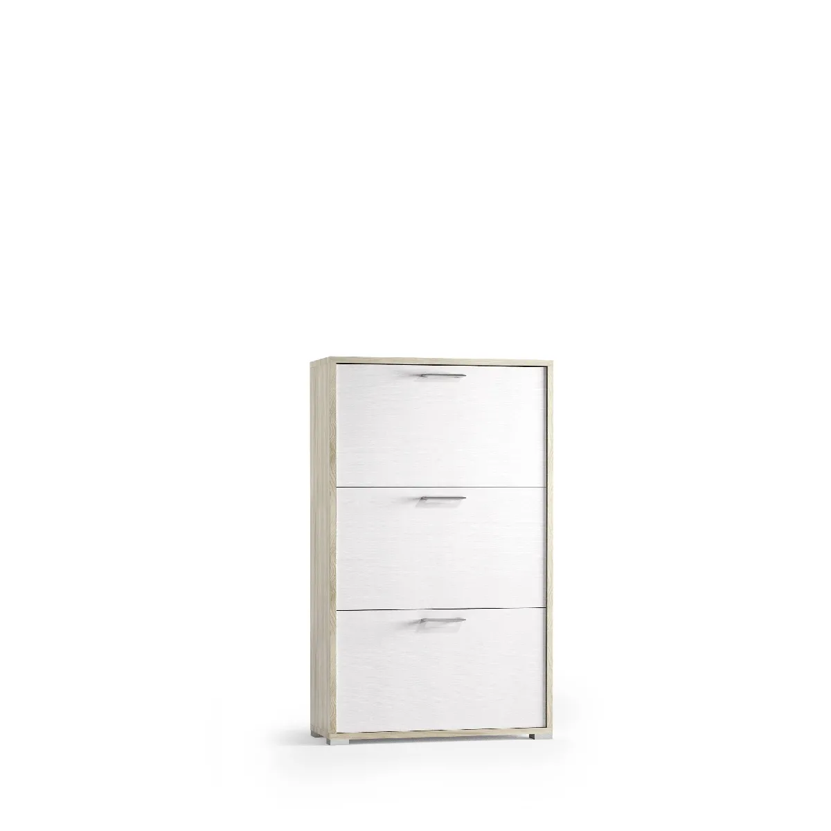Alter Meuble à Chaussures 3 Portes - Blanc et Orme