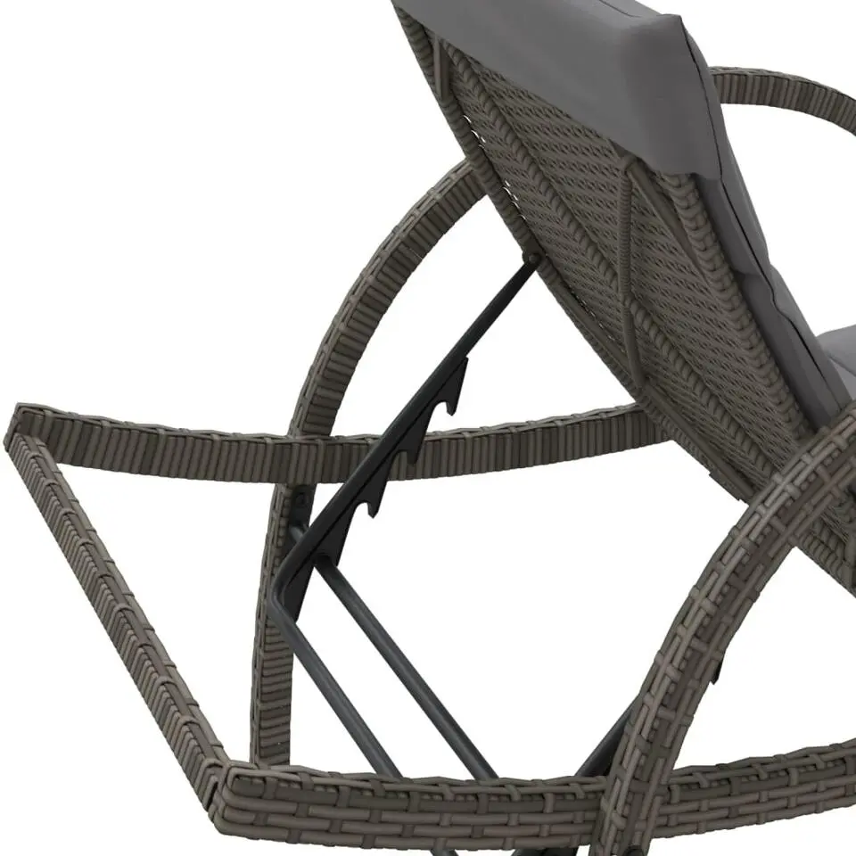 vidaXL - Ligbed - Grijs - Poly rattan