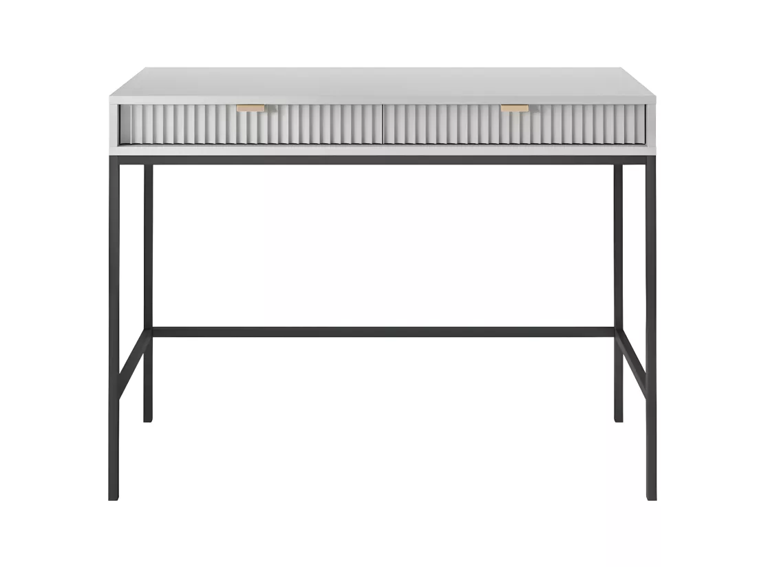 Bureau console 2 tiroirs Rava Gris