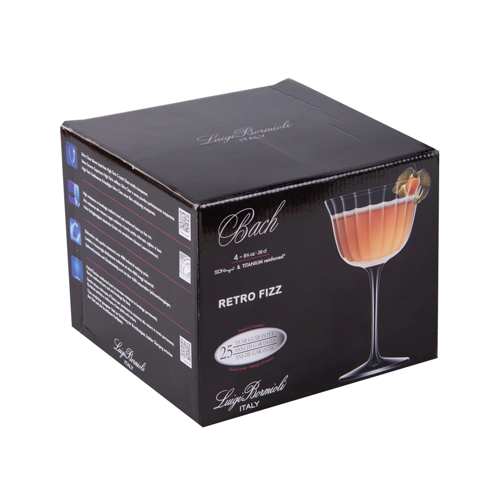 Boîte de 4 verres à pied Retro Bach 26 cl Bormioli Luigi