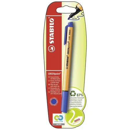 Umweltfreundlicher Filzschreiber - STABILO GREENpoint - Einzelstift - blau