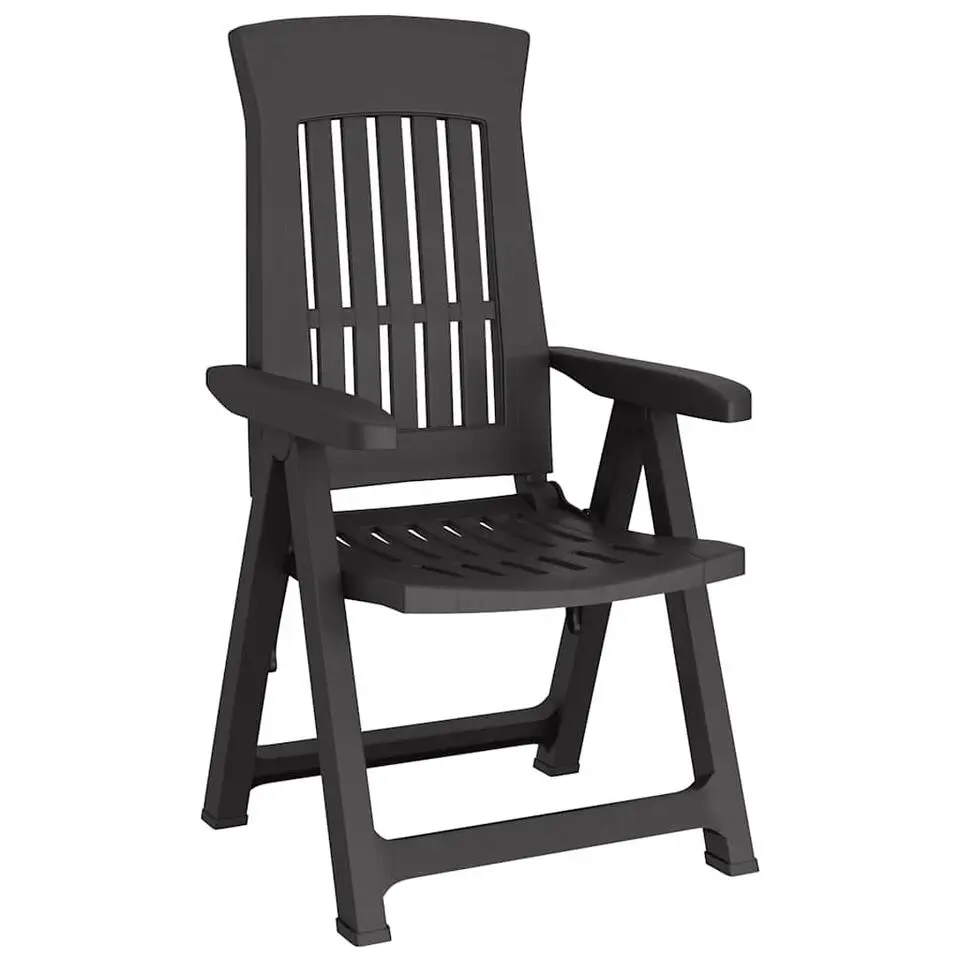vidaXL - Verstelbare Tuinstoelen - Antraciet - Polypropyleen - 2 stuks