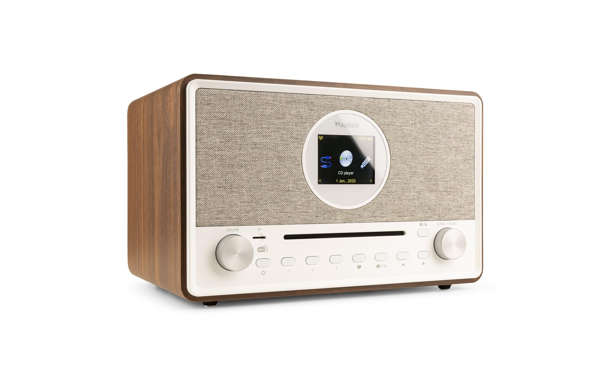 Internet Radio Lucca Braun/Weiss<br>Internetradio mit DAB+, FM und CD-Player