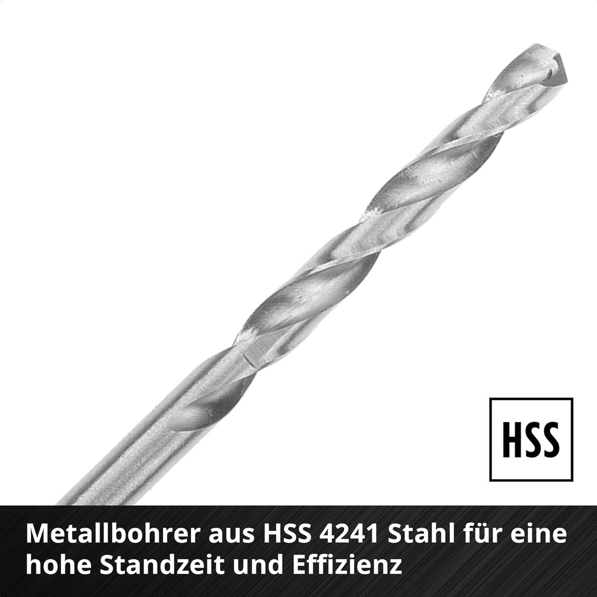 Originele Einhell S-CASE 10-delige metaalborenset (gemaakt van HSS 4241 staal, E 6.3 schacht, 135° split-point punt, rolgesmede type N spiraal inclusief opbergdoos)