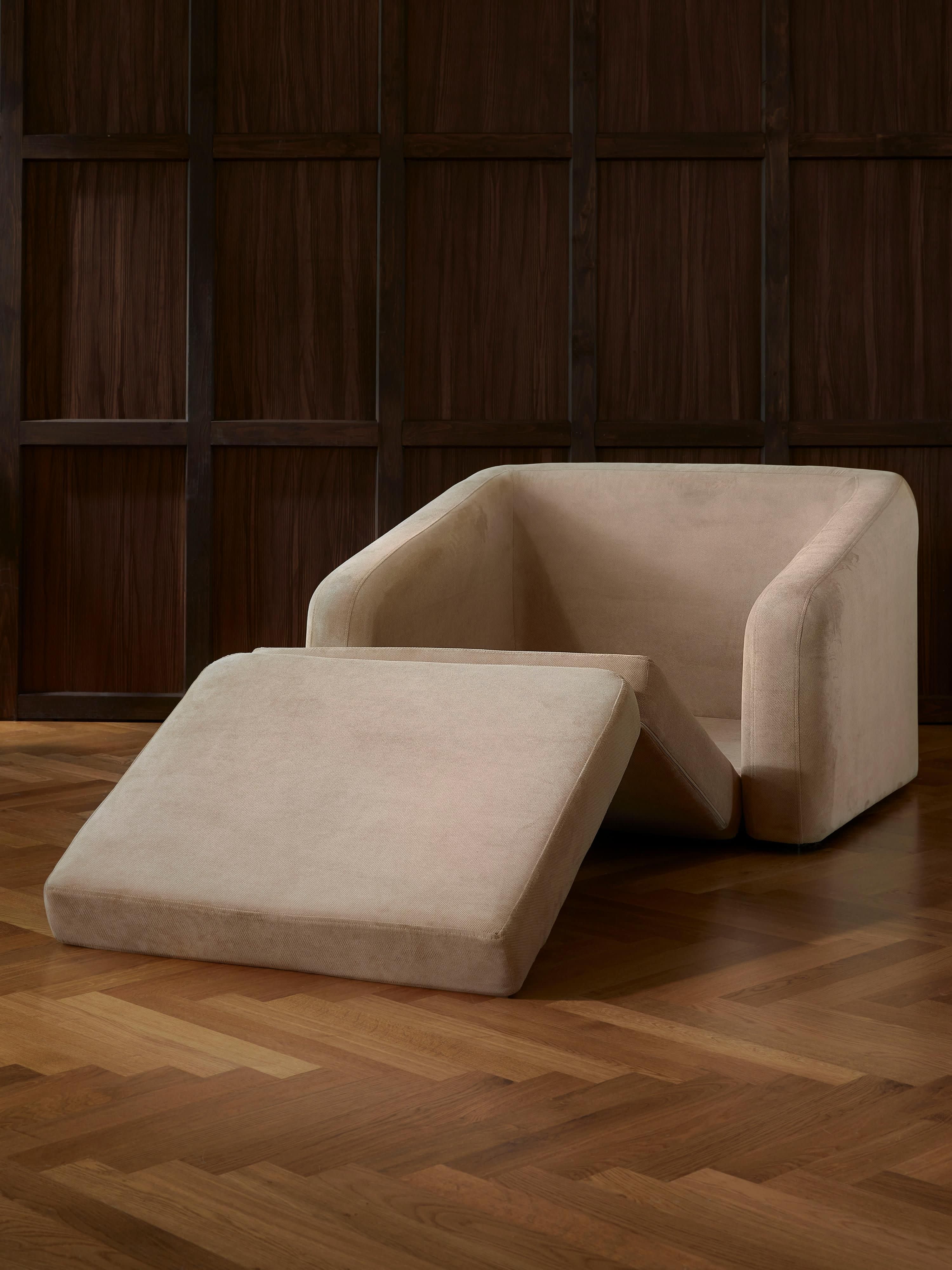 Beige slaapfauteuil Eliot