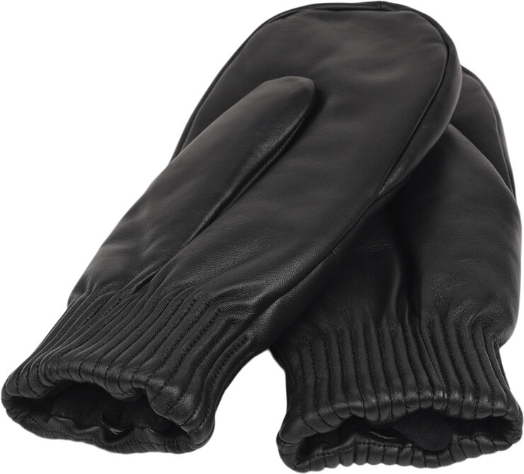 Lovelies BERGAMO - THICK LEATHER MITTENS W/ FLEECE LINING Black