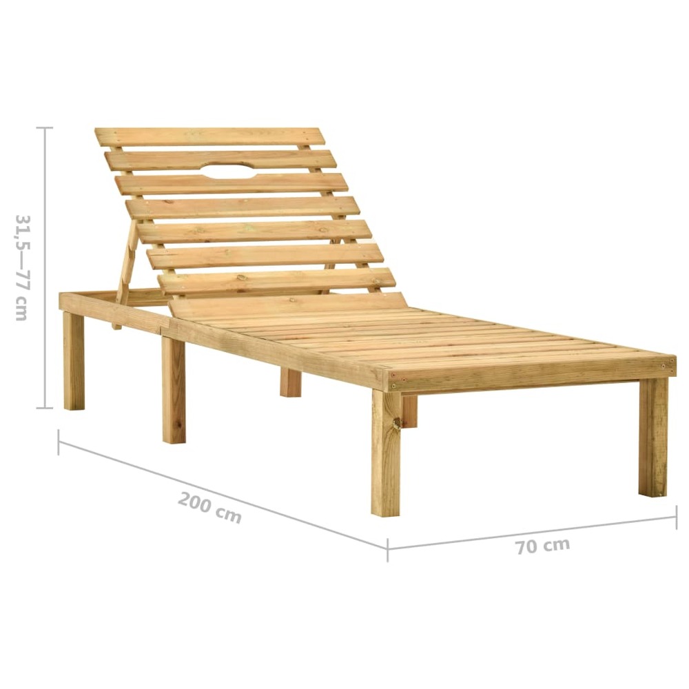 Transat chaise longue bain de soleil lit de jardin terrasse meuble d'extérieur avec table et coussin pin imprégné