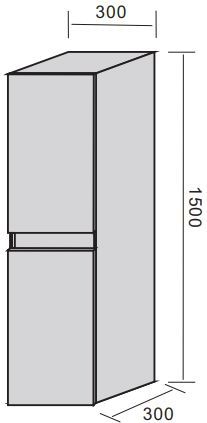 Badstuber - Corbo - Kolomkast - Eiken Grijs - 150 cm - 4 Planken
