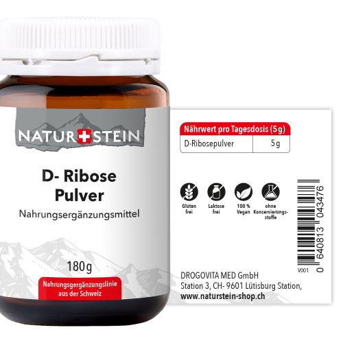 NATURSTEIN D- Ribose<br>180 g, Glas, Pulver