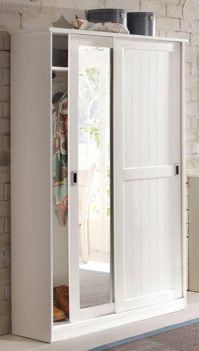 Home affaire Garderobenschrank »Nekso« mit Spiegel, Breite 114 cm, aus MDF oder Massivholz, FSC®
