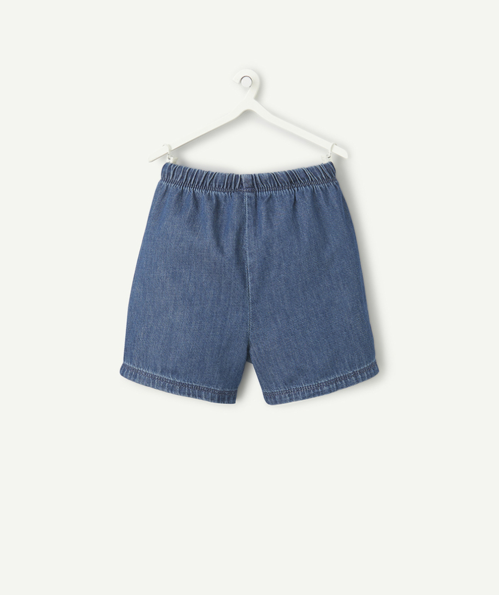 bermuda bébé garçon en denim low impact avec cordon