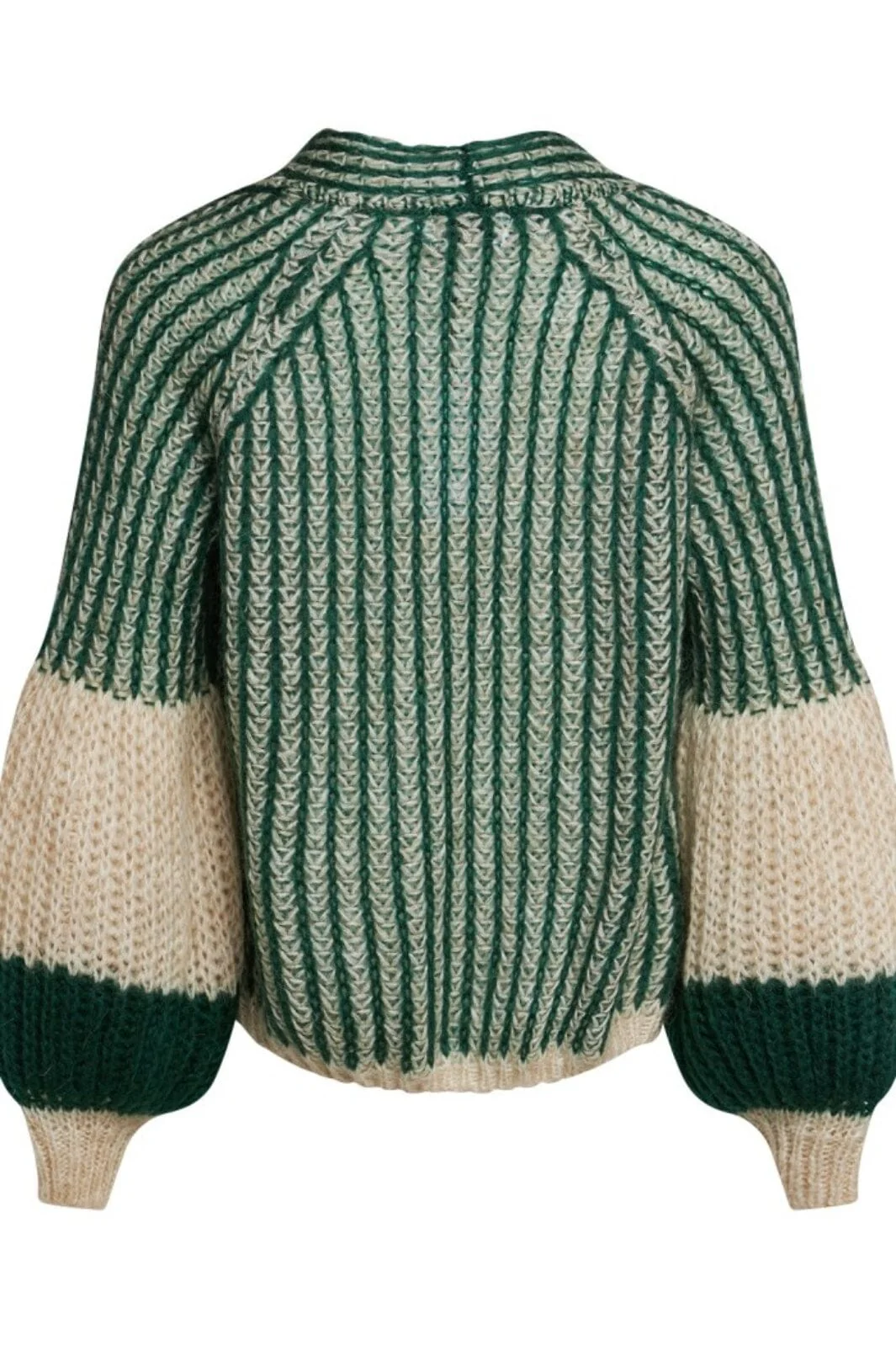 Noella Liana Knit Cardigan beige bottle green