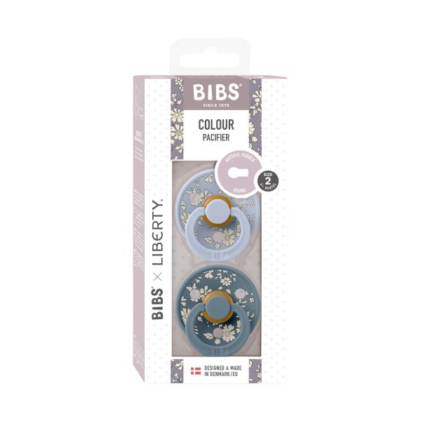 BiBs X Liberty Capel Fopspeen - 6-18 Mnd - 2 Stuks - Dusty Blue Mix