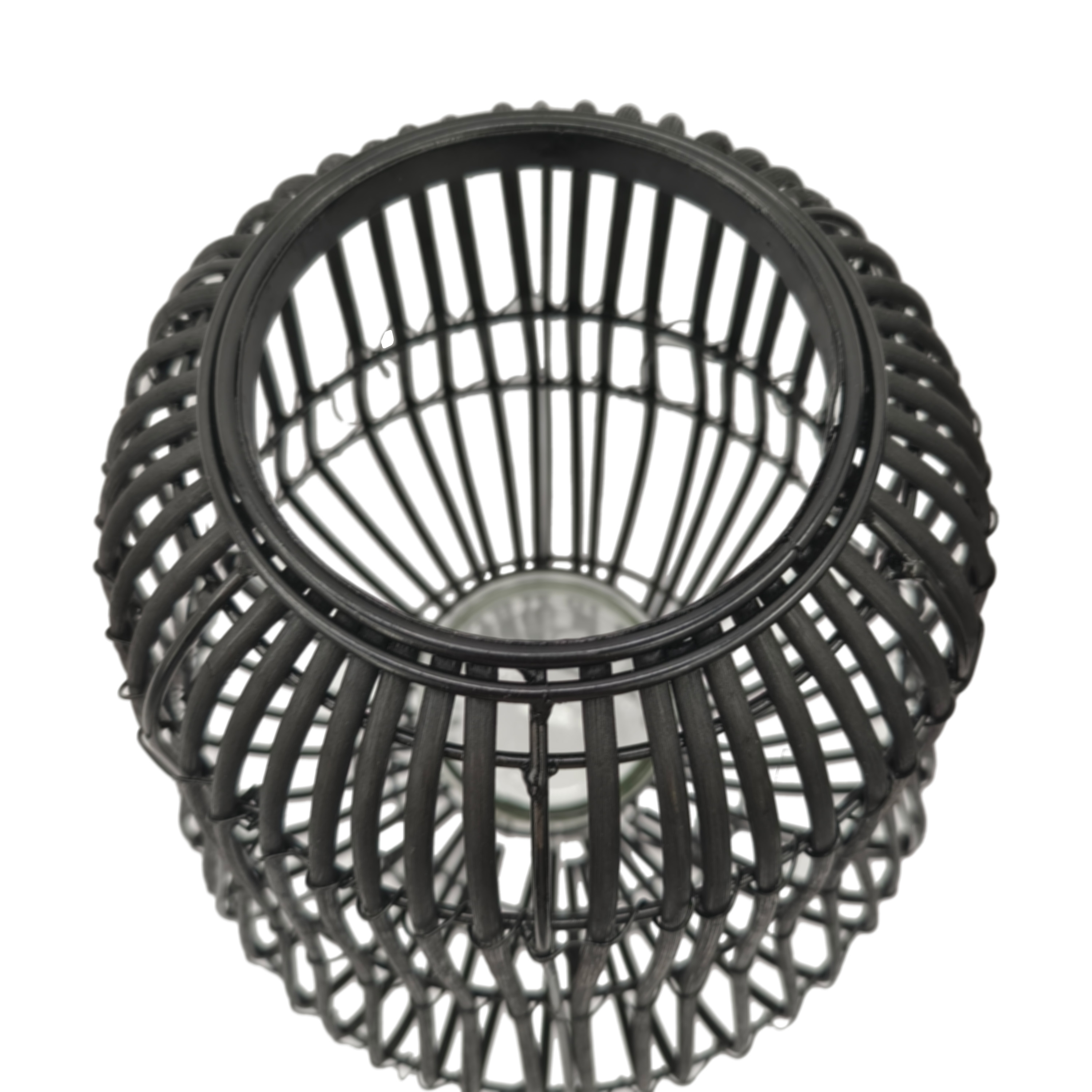 Laterne Bambus 31 x 44 cm schwarz