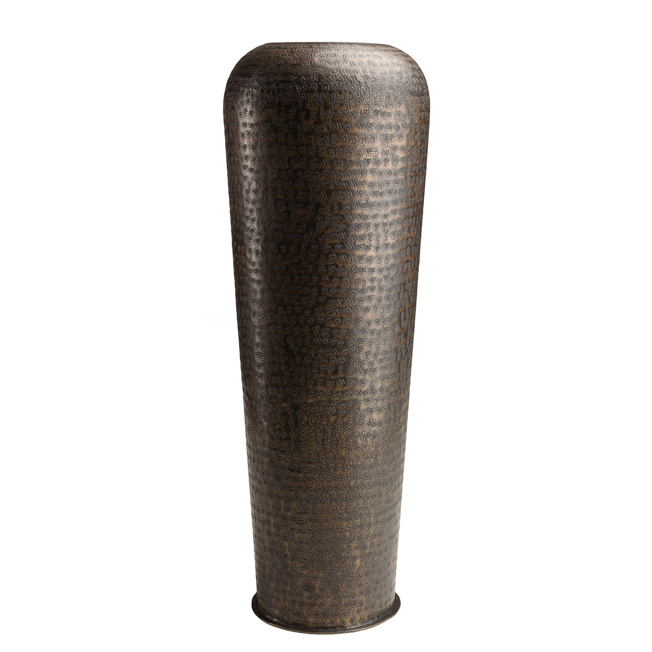 Macabane Vase avec gravures Honoré cuivre noir antique - D.31xH.88 cm