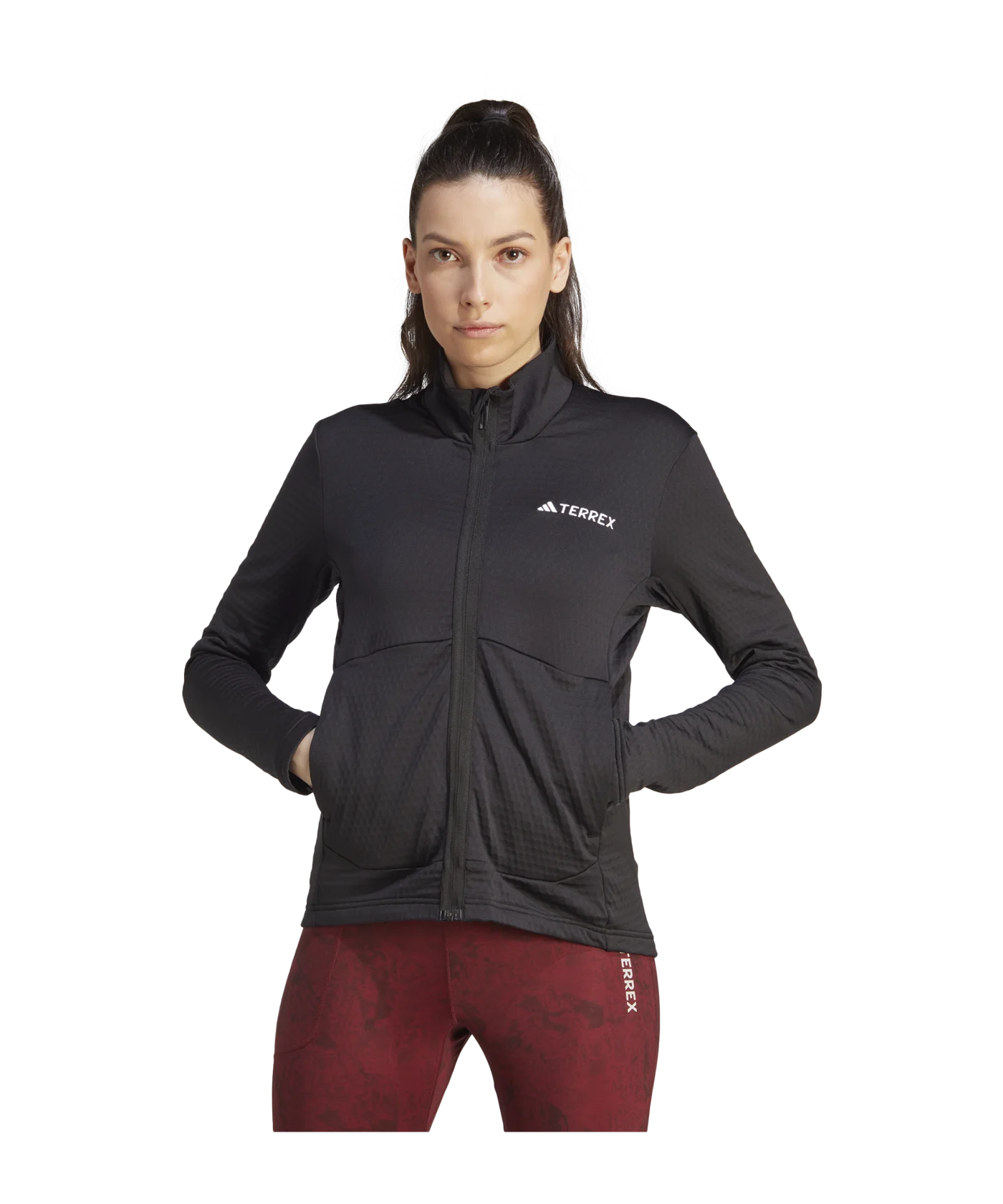 adidas Terrex Fleece Jacke Damen Schwarz Black