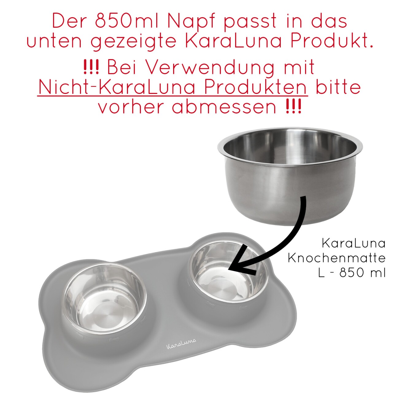 KaraLuna 10x 850 ml Ersatznapf