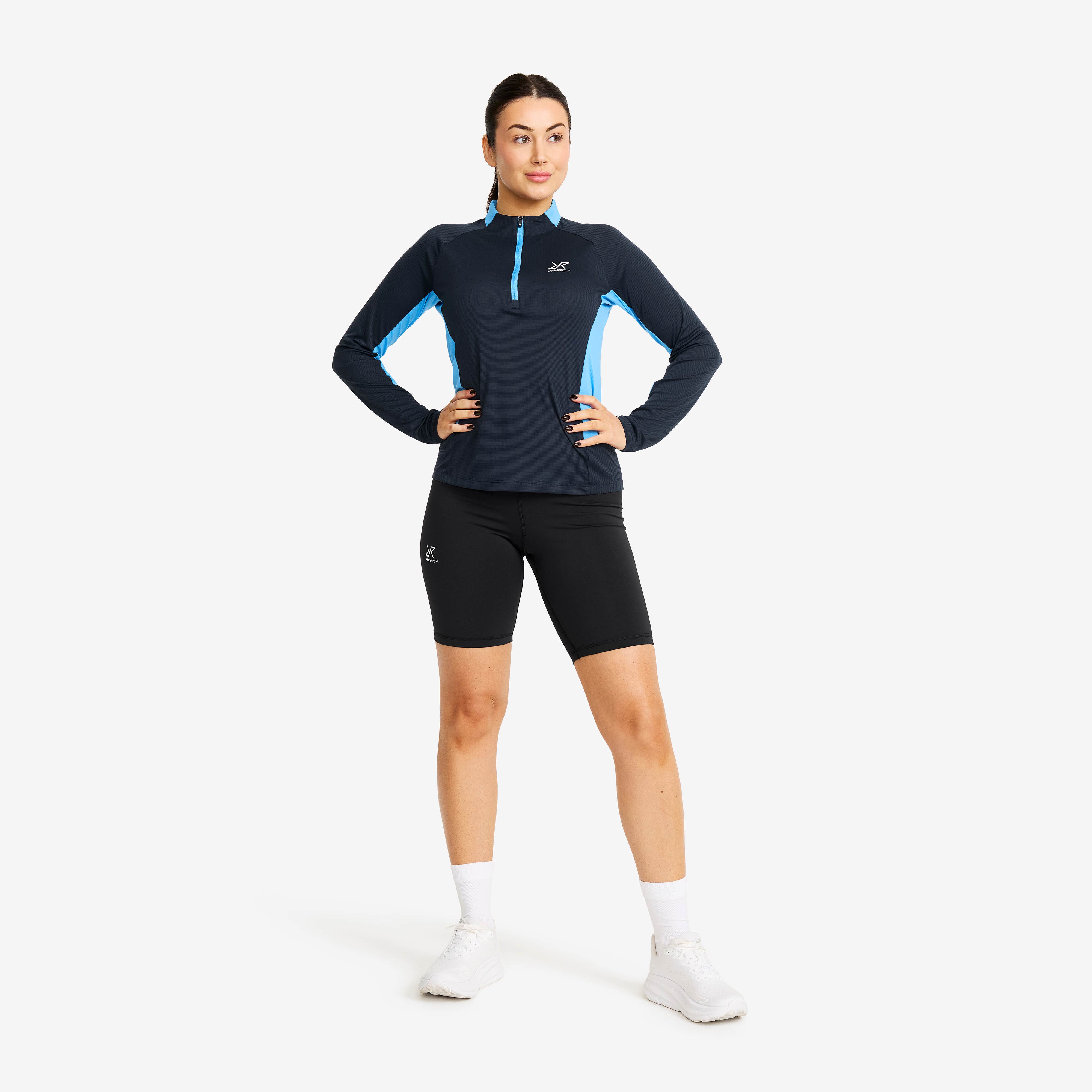 Force Light Half-zip Top Dame Navy/Azure Blue