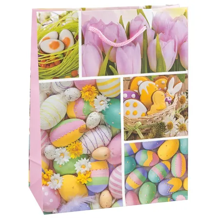 Idena 31447 Geschenktasche Ostern, 1 Stück, 5-fach sortiert