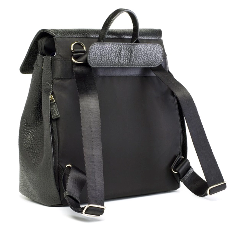 storksak Wickelrucksack St James Leather Black
