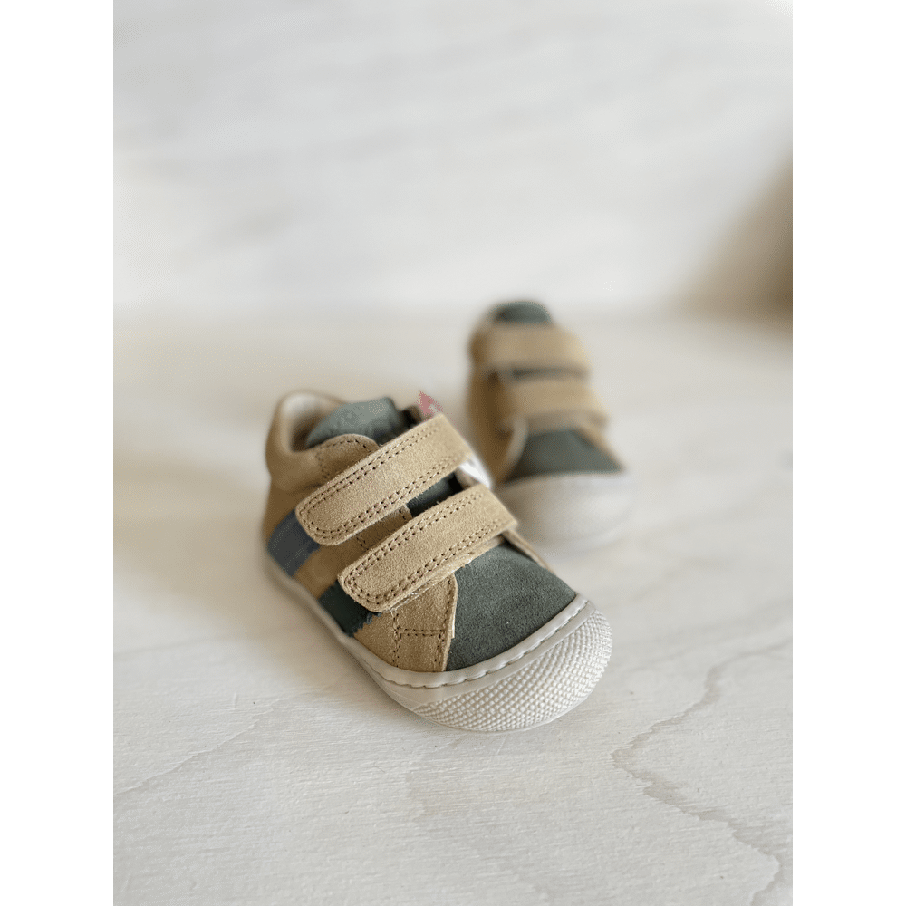 Naturino - PrÃ©stapper - Suede Sand Olive Green Bottle Celeste