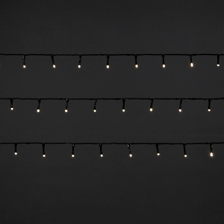Guirlande lumineuse LED intérieure blanc froid câble vert 8 fonctions 11 m