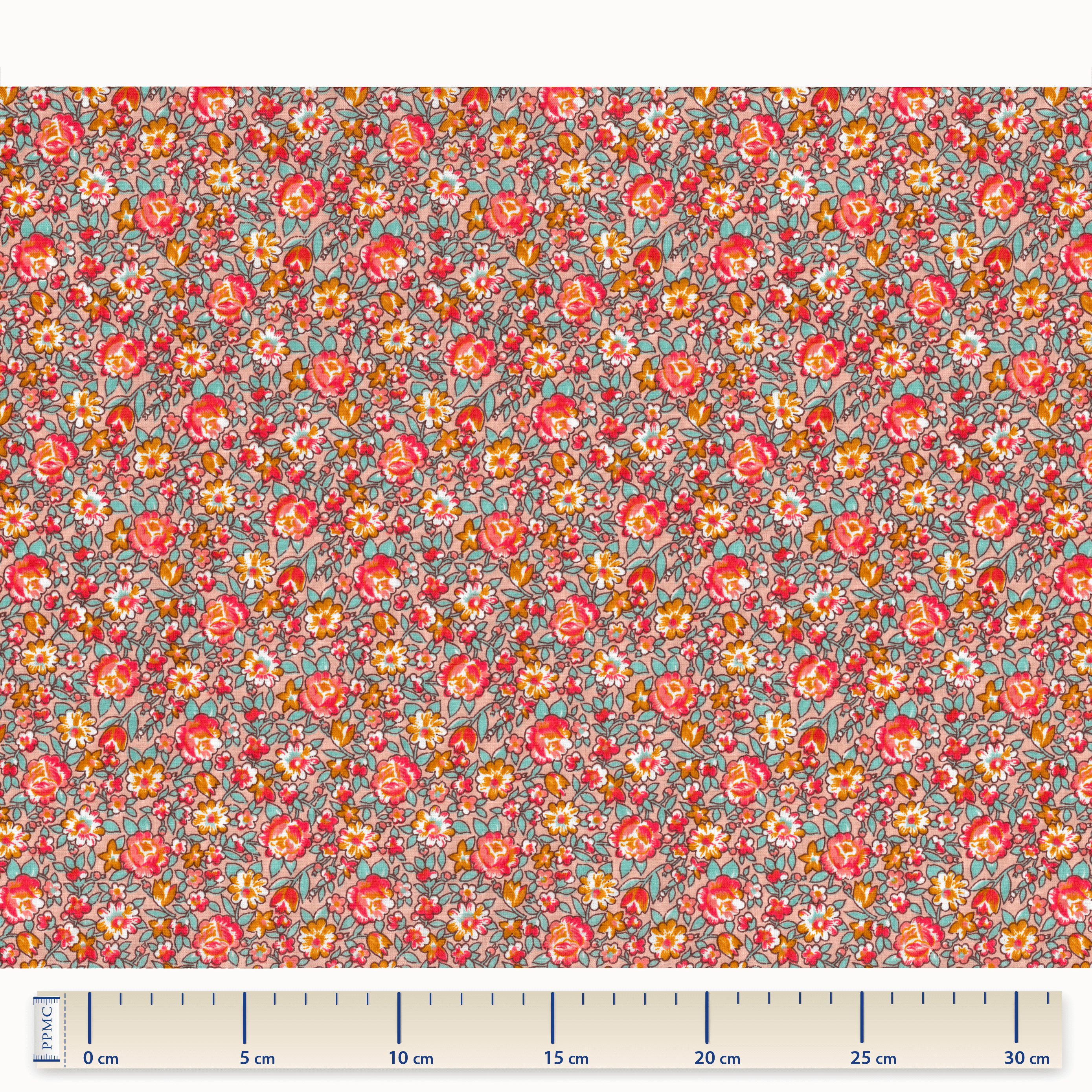 Tissu Coton Au Mètre Floral Pêche