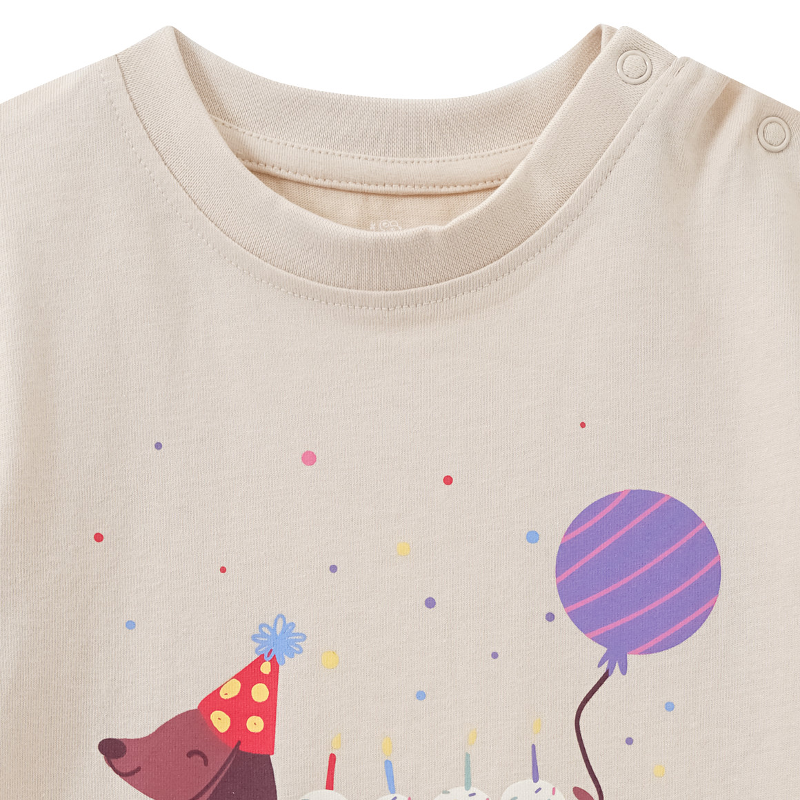 Topomini Baby T-Shirt mit Geburtstags-Motiv beige