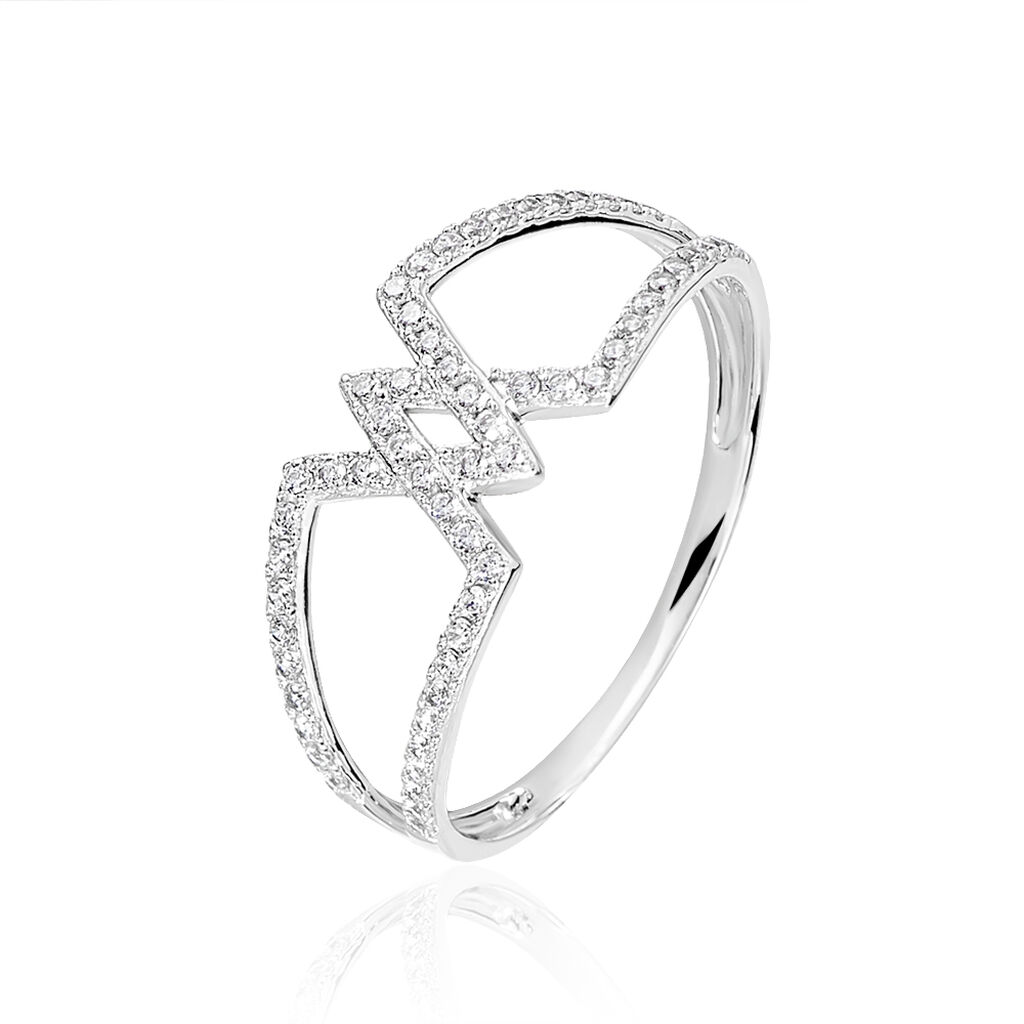 Bague Kristal Or Blanc Oxyde De Zirconium