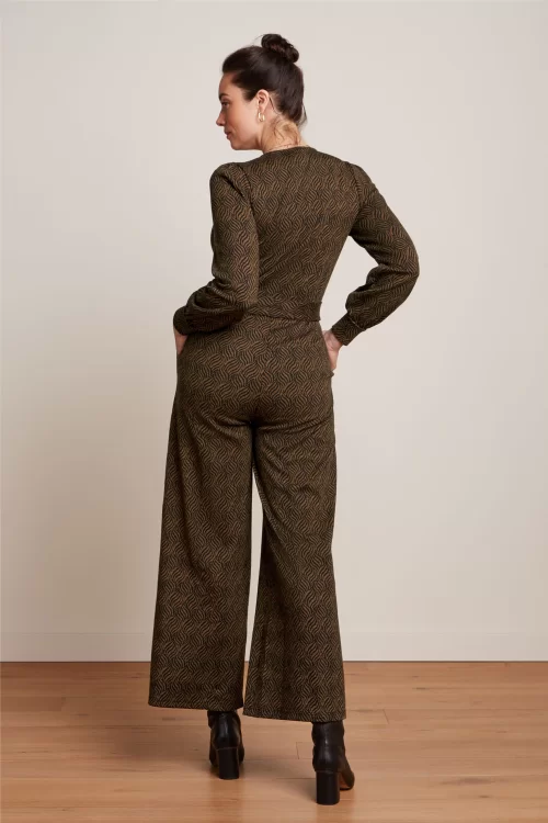 King Louie Zita Ruby jumpsuit in jacquard zwart